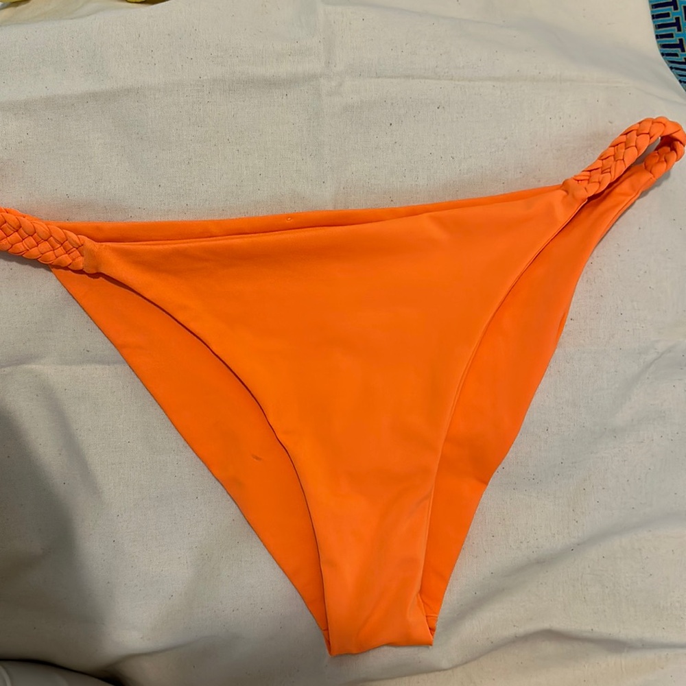 VIX PAULA HERMANNY 2 piece swimsuit braid details in vibrant orange color